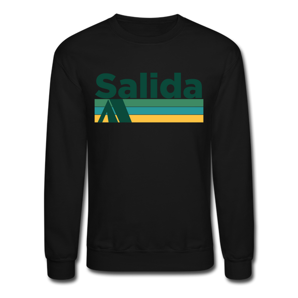 Salida, Colorado Sweatshirt - Retro Camping Salida Crewneck Sweatshirt - black