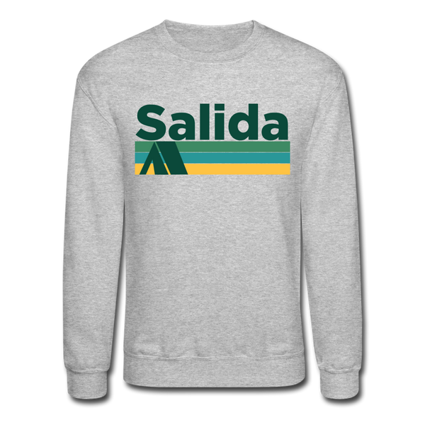 Salida, Colorado Sweatshirt - Retro Camping Salida Crewneck Sweatshirt - heather gray