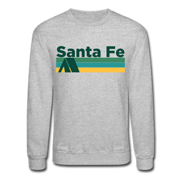 Santa Fe, New Mexico Sweatshirt - Retro Camping Santa Fe Crewneck Sweatshirt - heather gray