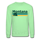 Montana Sweatshirt - Retro Camping Montana Crewneck Sweatshirt - lime