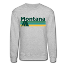 Montana Sweatshirt - Retro Camping Montana Crewneck Sweatshirt - heather gray