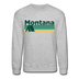Montana Sweatshirt - Retro Camping Montana Crewneck Sweatshirt - heather gray