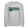 Montana Sweatshirt - Retro Camping Montana Crewneck Sweatshirt - heather gray