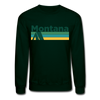 Montana Sweatshirt - Retro Camping Montana Crewneck Sweatshirt - forest green