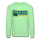Oregon Sweatshirt - Retro Camping Oregon Crewneck Sweatshirt - lime