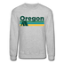 Oregon Sweatshirt - Retro Camping Oregon Crewneck Sweatshirt - heather gray