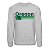 Oregon Sweatshirt - Retro Camping Oregon Crewneck Sweatshirt - heather gray