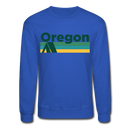 Oregon Sweatshirt - Retro Camping Oregon Crewneck Sweatshirt - royal blue
