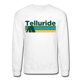 Telluride, Colorado Sweatshirt - Retro Camping Telluride Crewneck Sweatshirt - white