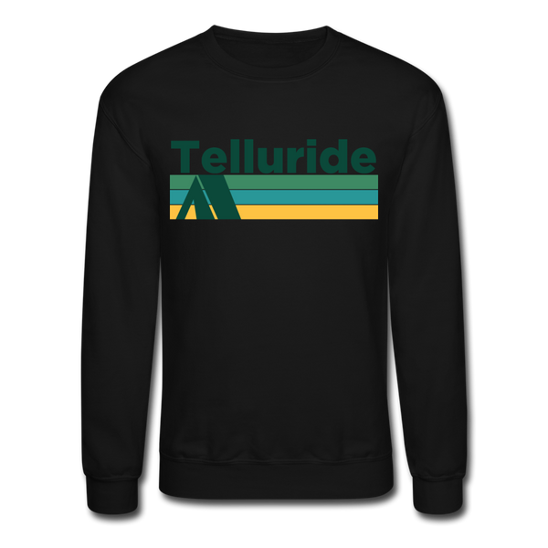 Telluride, Colorado Sweatshirt - Retro Camping Telluride Crewneck Sweatshirt - black