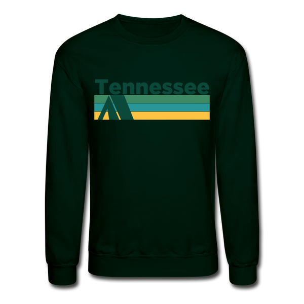 Tennessee Sweatshirt - Retro Camping Tennessee Crewneck Sweatshirt - forest green