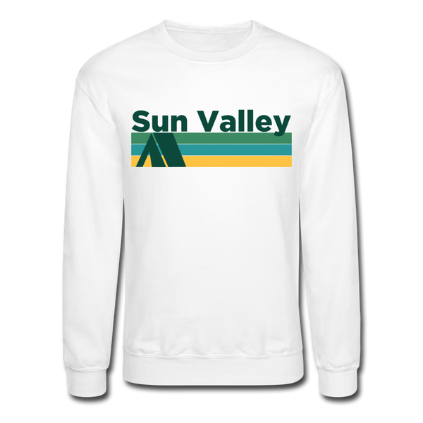 Sun Valley, Idaho Sweatshirt - Retro Camping Sun Valley Crewneck Sweatshirt - white