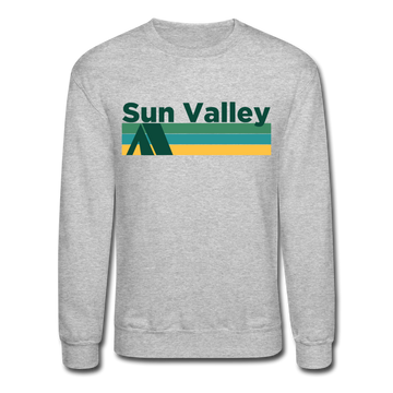 Sun Valley, Idaho Sweatshirt - Retro Camping Sun Valley Crewneck Sweatshirt - heather gray