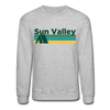Sun Valley, Idaho Sweatshirt - Retro Camping Sun Valley Crewneck Sweatshirt - heather gray