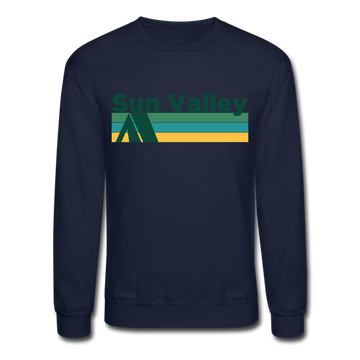 Sun Valley, Idaho Sweatshirt - Retro Camping Sun Valley Crewneck Sweatshirt - navy