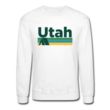 Utah Sweatshirt - Retro Camping Utah Crewneck Sweatshirt - white