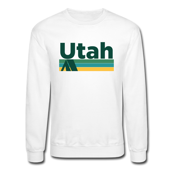 Utah Sweatshirt - Retro Camping Utah Crewneck Sweatshirt - white