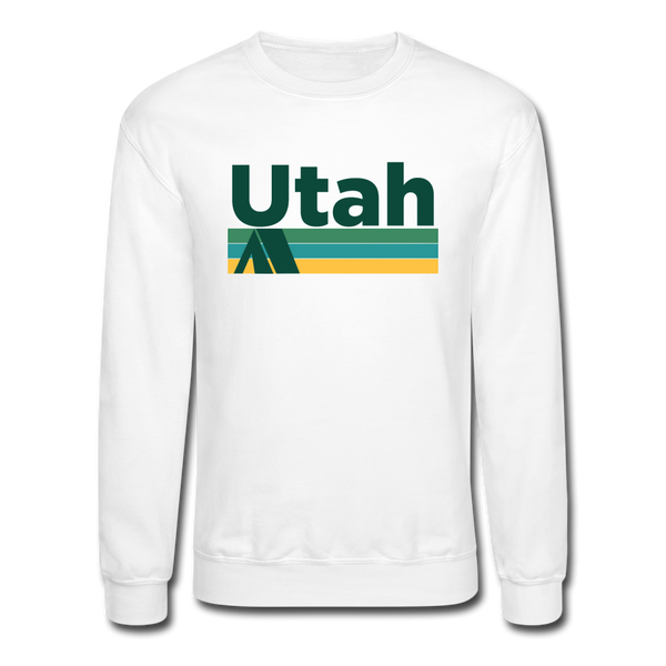 Utah Sweatshirt - Retro Camping Utah Crewneck Sweatshirt - white