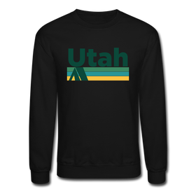 Utah Sweatshirt - Retro Camping Utah Crewneck Sweatshirt - black