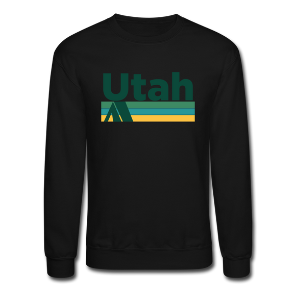 Utah Sweatshirt - Retro Camping Utah Crewneck Sweatshirt - black