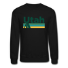 Utah Sweatshirt - Retro Camping Utah Crewneck Sweatshirt - black