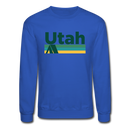 Utah Sweatshirt - Retro Camping Utah Crewneck Sweatshirt - royal blue