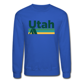 Utah Sweatshirt - Retro Camping Utah Crewneck Sweatshirt - royal blue