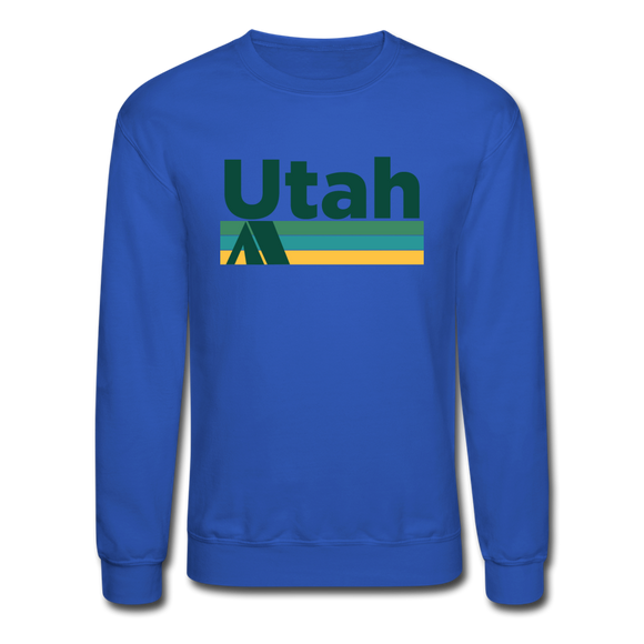 Utah Sweatshirt - Retro Camping Utah Crewneck Sweatshirt - royal blue