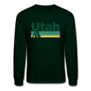 Utah Sweatshirt - Retro Camping Utah Crewneck Sweatshirt - forest green