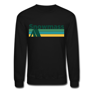 Snowmass, Colorado Sweatshirt - Retro Camping Snowmass Crewneck Sweatshirt - black
