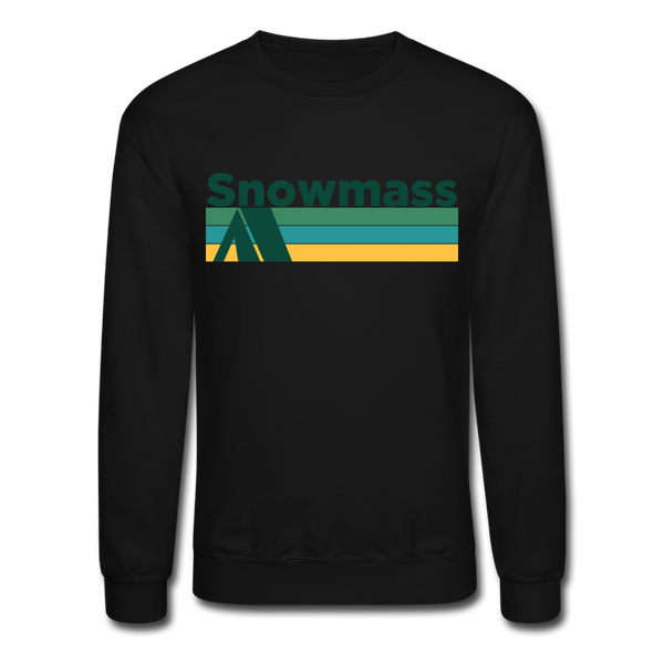 Snowmass, Colorado Sweatshirt - Retro Camping Snowmass Crewneck Sweatshirt - black