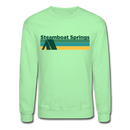 Steamboat Springs, Colorado Sweatshirt - Retro Camping Steamboat Springs Crewneck Sweatshirt - lime