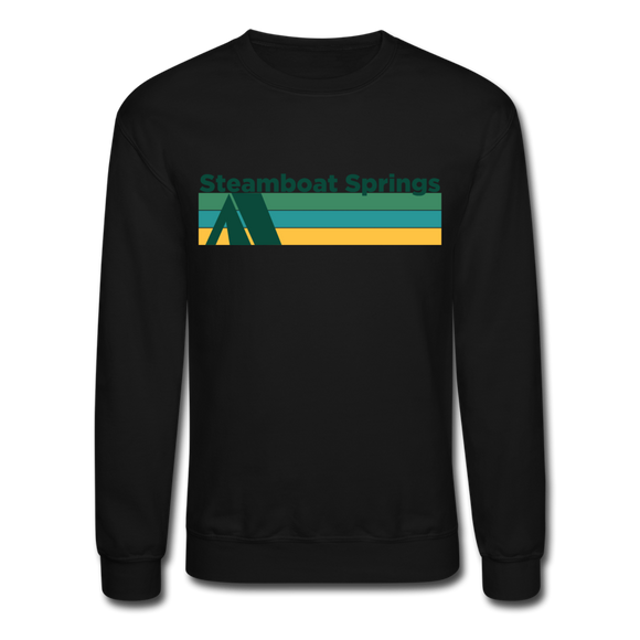 Steamboat Springs, Colorado Sweatshirt - Retro Camping Steamboat Springs Crewneck Sweatshirt - black