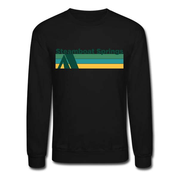 Steamboat Springs, Colorado Sweatshirt - Retro Camping Steamboat Springs Crewneck Sweatshirt - black