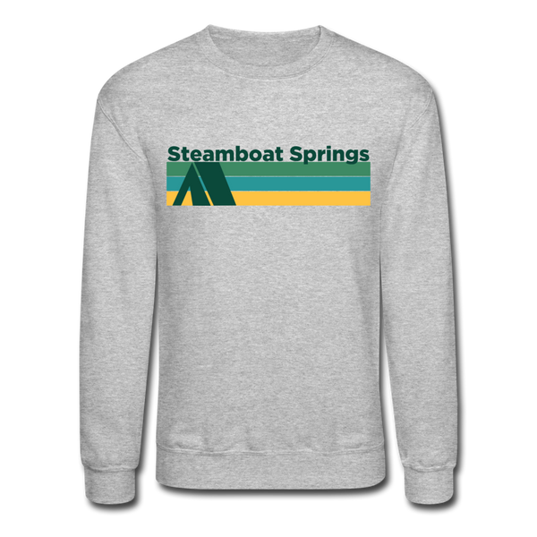 Steamboat Springs, Colorado Sweatshirt - Retro Camping Steamboat Springs Crewneck Sweatshirt - heather gray