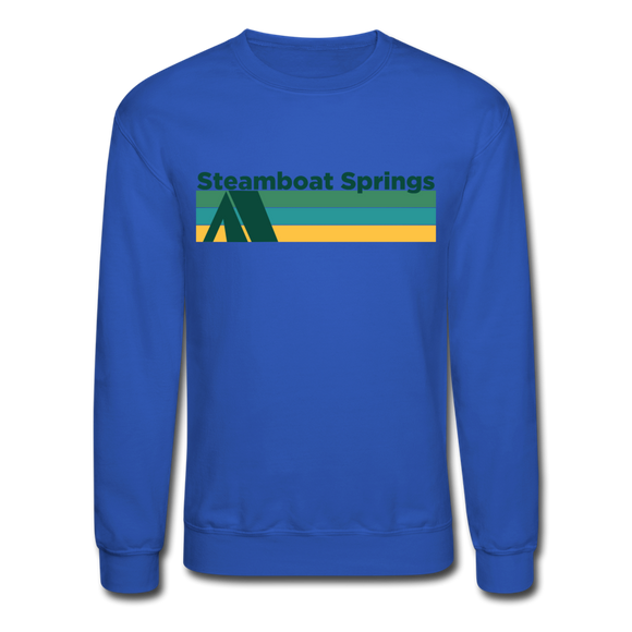 Steamboat Springs, Colorado Sweatshirt - Retro Camping Steamboat Springs Crewneck Sweatshirt - royal blue