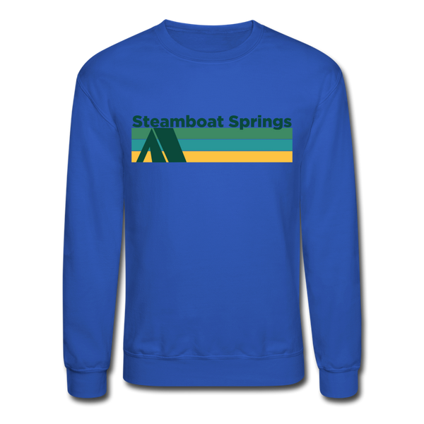 Steamboat Springs, Colorado Sweatshirt - Retro Camping Steamboat Springs Crewneck Sweatshirt - royal blue