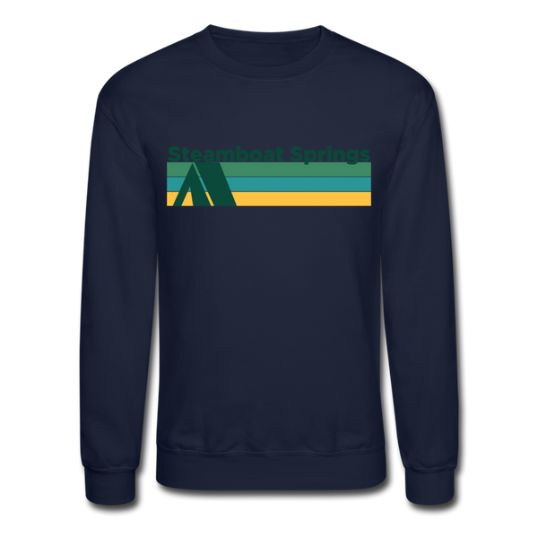 Steamboat Springs, Colorado Sweatshirt - Retro Camping Steamboat Springs Crewneck Sweatshirt - navy