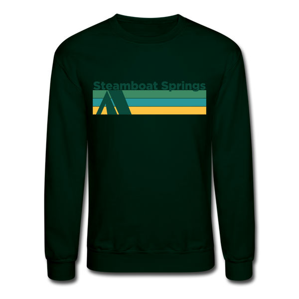 Steamboat Springs, Colorado Sweatshirt - Retro Camping Steamboat Springs Crewneck Sweatshirt - forest green