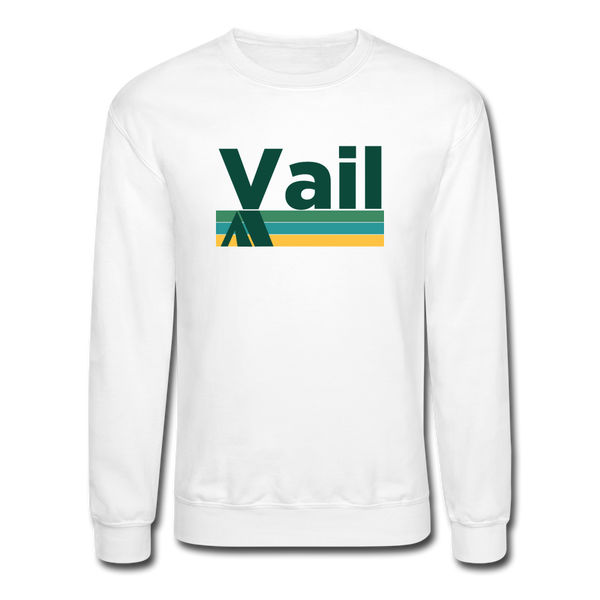 Vail, Colorado Sweatshirt - Retro Camping Vail Crewneck Sweatshirt - white