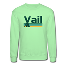 Vail, Colorado Sweatshirt - Retro Camping Vail Crewneck Sweatshirt - lime