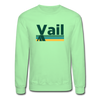 Vail, Colorado Sweatshirt - Retro Camping Vail Crewneck Sweatshirt - lime