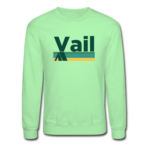 Vail, Colorado Sweatshirt - Retro Camping Vail Crewneck Sweatshirt - lime