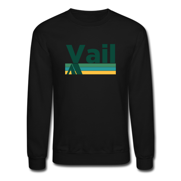 Vail, Colorado Sweatshirt - Retro Camping Vail Crewneck Sweatshirt - black