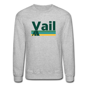 Vail, Colorado Sweatshirt - Retro Camping Vail Crewneck Sweatshirt - heather gray