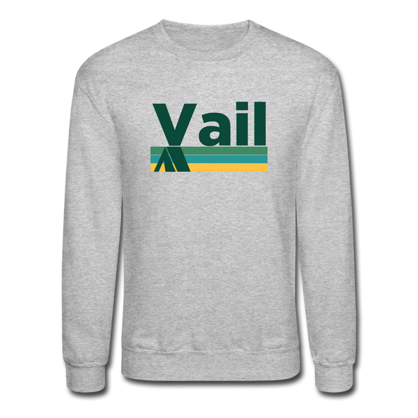 Vail, Colorado Sweatshirt - Retro Camping Vail Crewneck Sweatshirt - heather gray