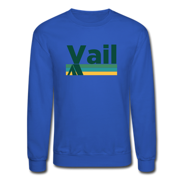 Vail, Colorado Sweatshirt - Retro Camping Vail Crewneck Sweatshirt - royal blue
