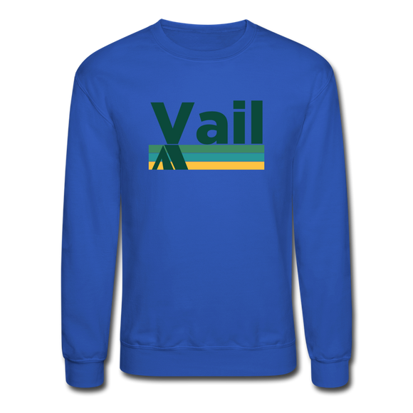 Vail, Colorado Sweatshirt - Retro Camping Vail Crewneck Sweatshirt - royal blue