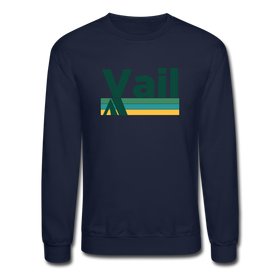 Vail, Colorado Sweatshirt - Retro Camping Vail Crewneck Sweatshirt - navy