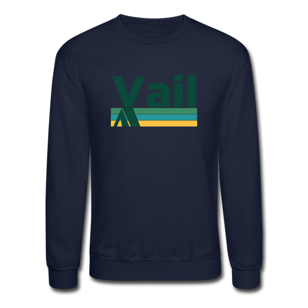 Vail, Colorado Sweatshirt - Retro Camping Vail Crewneck Sweatshirt - navy